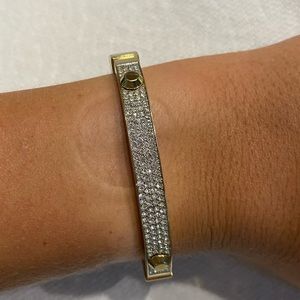 Michael Kors Crystal Pave Astor Stud Bangle - Gold